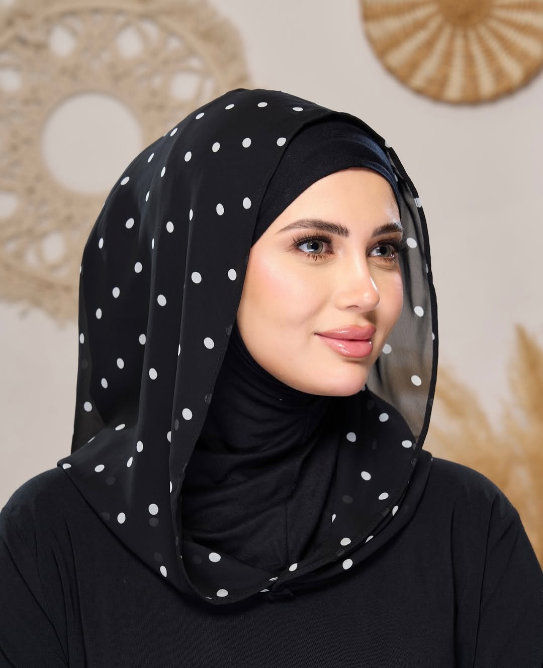 2-in-1 Instant Hijab with Printed Scarf