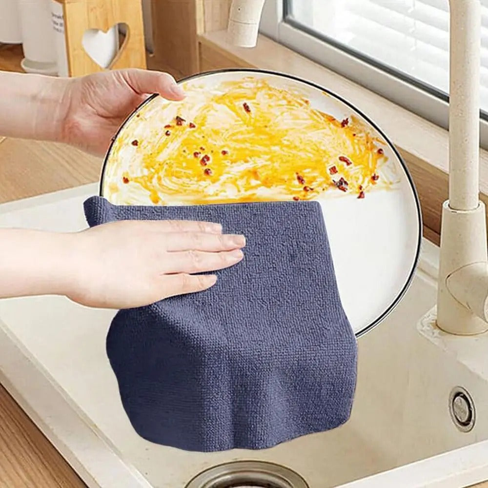 10Pcs Microfiber Cleaning Cloth Thickened Magic Wipe Home Kitchen